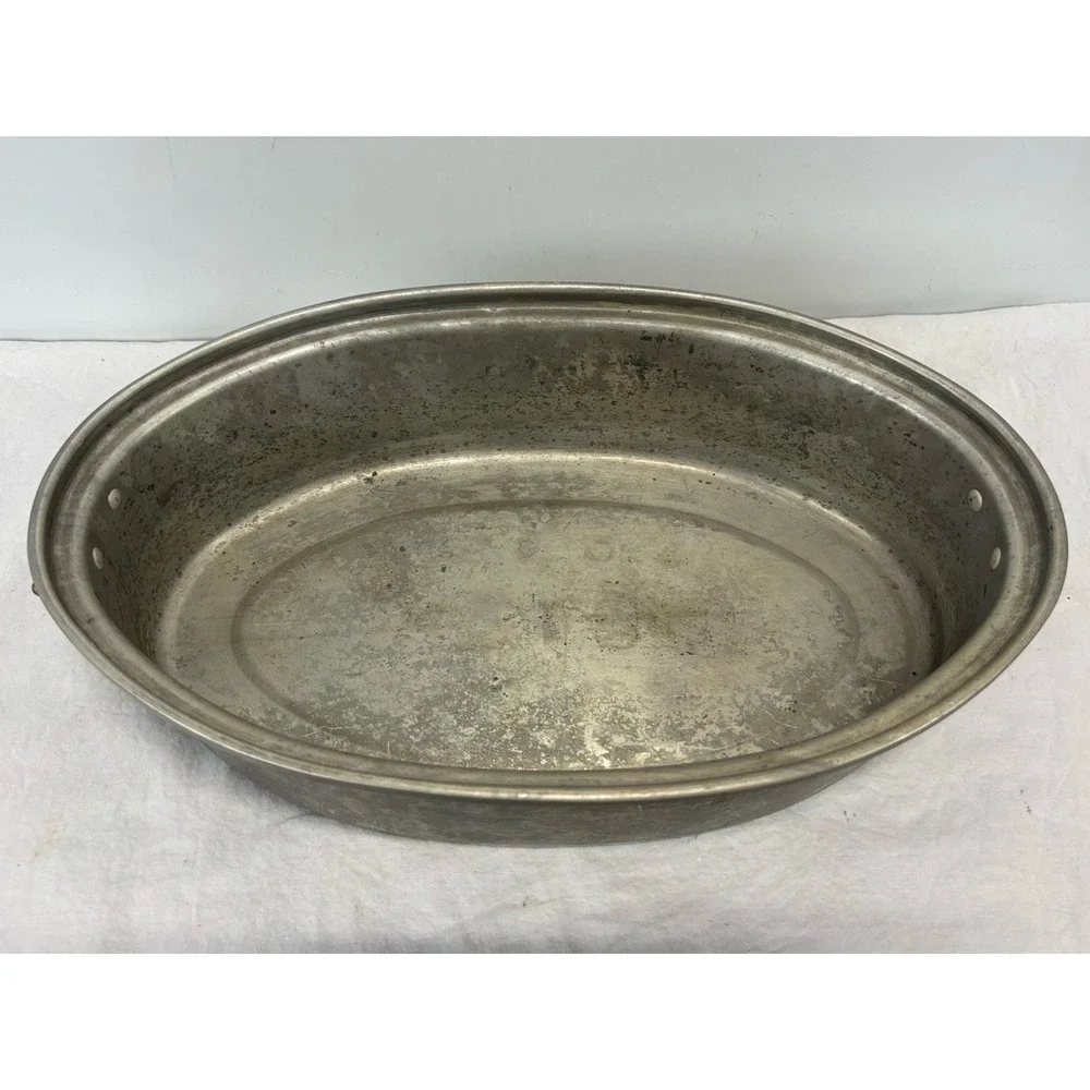 Vintage MIRRO 876M Aluminum Roaster Pan w/ Vented Lid & Lifter  Made in U.S.A
